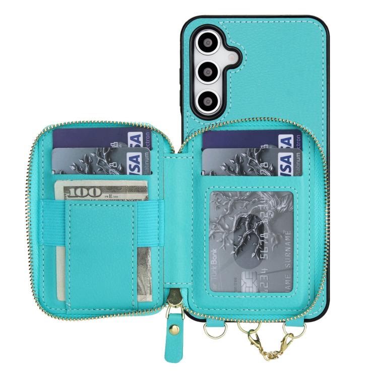 For Samsung Galaxy A17 / A26 AwQuer 2 in 1 Crossbody Zipper Wallet Leather Back Phone Case