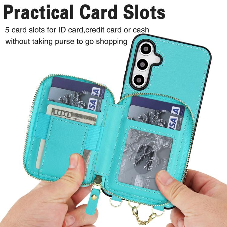 For Samsung Galaxy A17 / A26 AwQuer 2 in 1 Crossbody Zipper Wallet Leather Back Phone Case