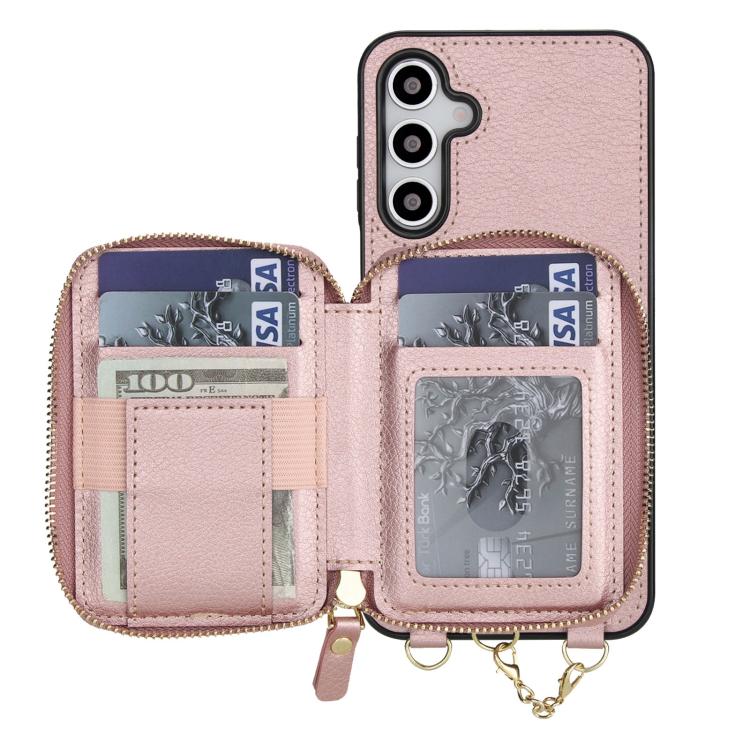 For Samsung Galaxy A17 / A26 AwQuer 2 in 1 Crossbody Zipper Wallet Leather Back Phone Case