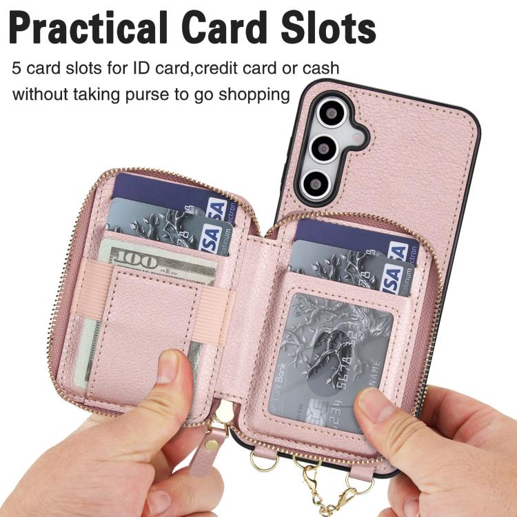 For Samsung Galaxy A17 / A26 AwQuer 2 in 1 Crossbody Zipper Wallet Leather Back Phone Case