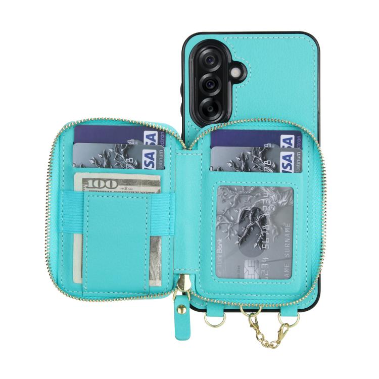 For Samsung Galaxy A36 5G AwQuer 2 in 1 Crossbody Zipper Wallet Leather Back Phone Case
