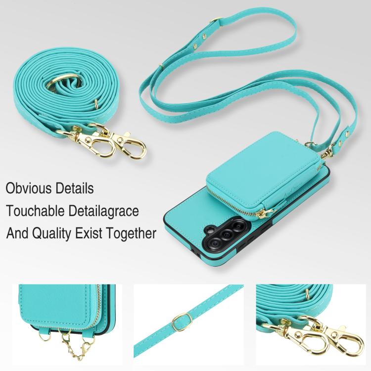 For Samsung Galaxy A36 5G AwQuer 2 in 1 Crossbody Zipper Wallet Leather Back Phone Case