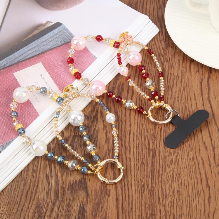 Horse Pendant Crystal Beaded Chain Anti-lost Mobile Phone Short Wrist Strap