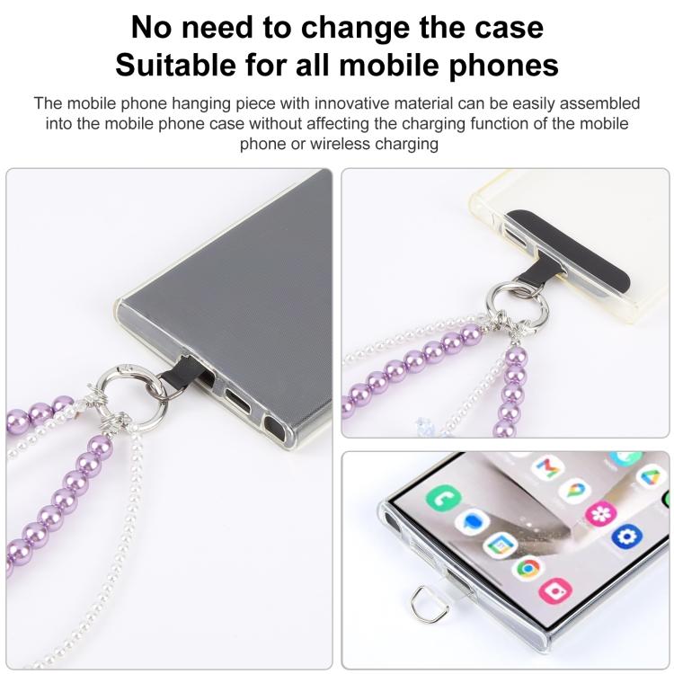 Double String Bead Chain Phone Anti-lost Short Lanyard