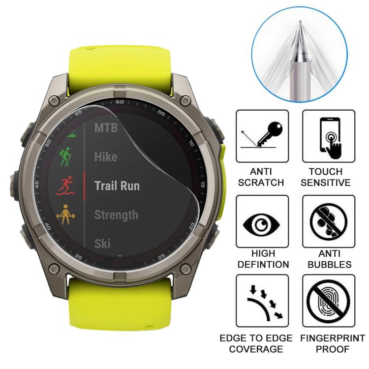 For Garmin Fenix 8 51mm 5pcs xDfind Soft Hydrogel Film Full Cover Watch Front Protector