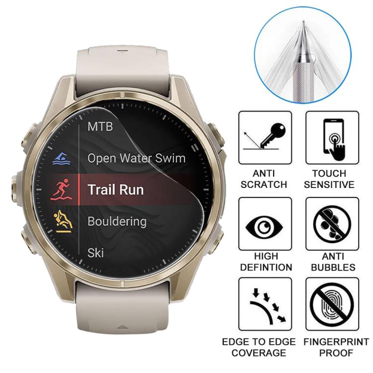 For Garmin Fenix 8 43mm 5pcs xDfind Soft Hydrogel Film Full Cover Watch Front Protector