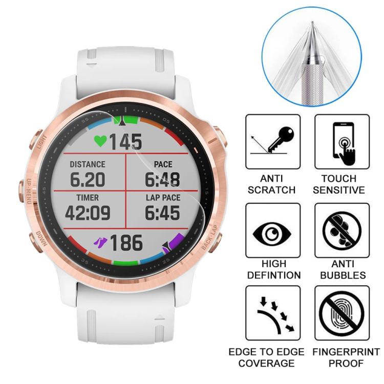 For Garmin Fenix 6S / 6S Pro 5pcs xDfind Soft Hydrogel Film Full Cover Watch Front Protector