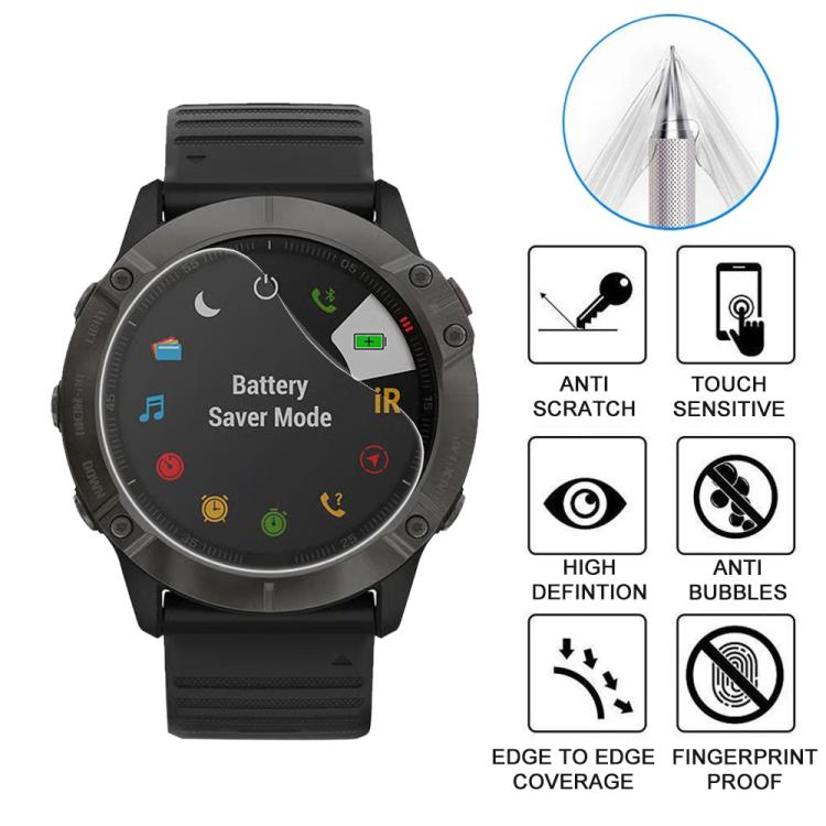 For Garmin Fenix 6X / 6X Pro 5pcs xDfind Soft Hydrogel Film Full Cover Watch Front Protector