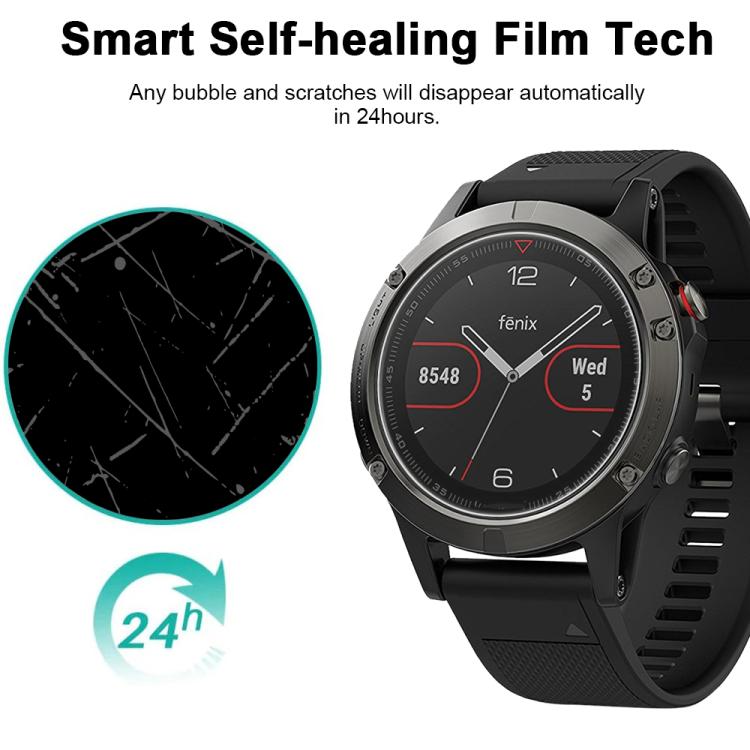 For Garmin Fenix 5 5pcs xDfind Soft Hydrogel Film Full Cover Watch Front Protector