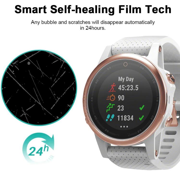 For Garmin Fenix 5s 5pcs xDfind Soft Hydrogel Film Full Cover Watch Front Protector