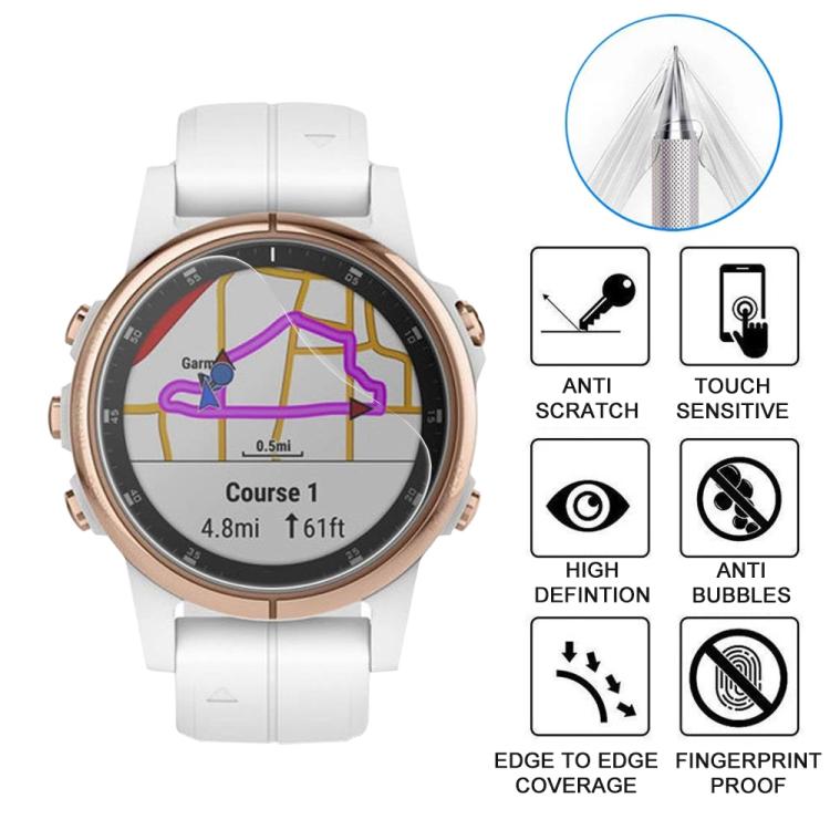 For Garmin Fenix 5s Plus 5pcs xDfind Soft Hydrogel Film Full Cover Watch Front Protector