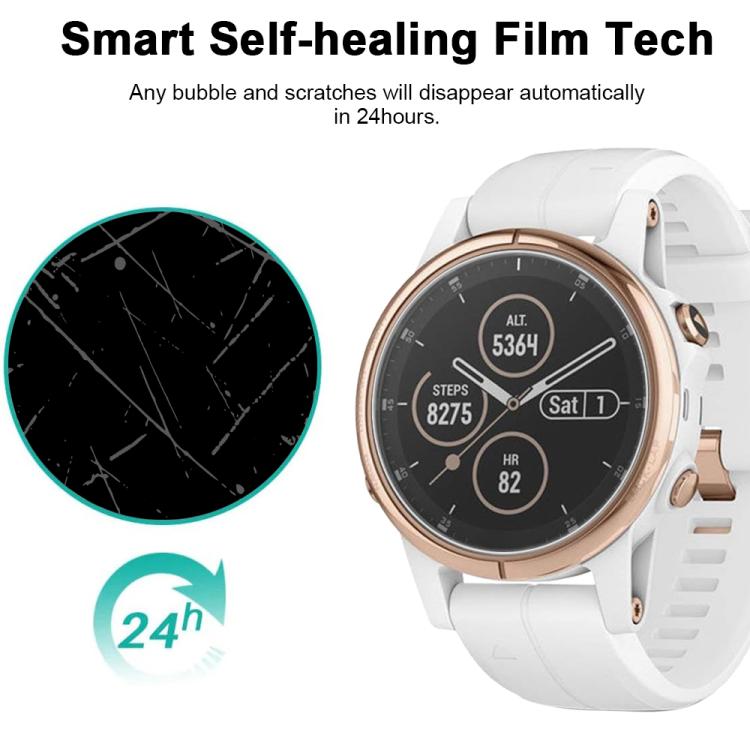 For Garmin Fenix 5s Plus 5pcs xDfind Soft Hydrogel Film Full Cover Watch Front Protector