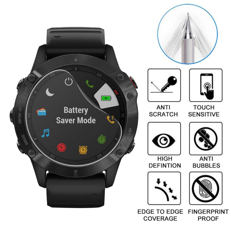 For Garmin Fenix 6 5pcs xDfind Soft Hydrogel Film Full Cover Watch Front Protector