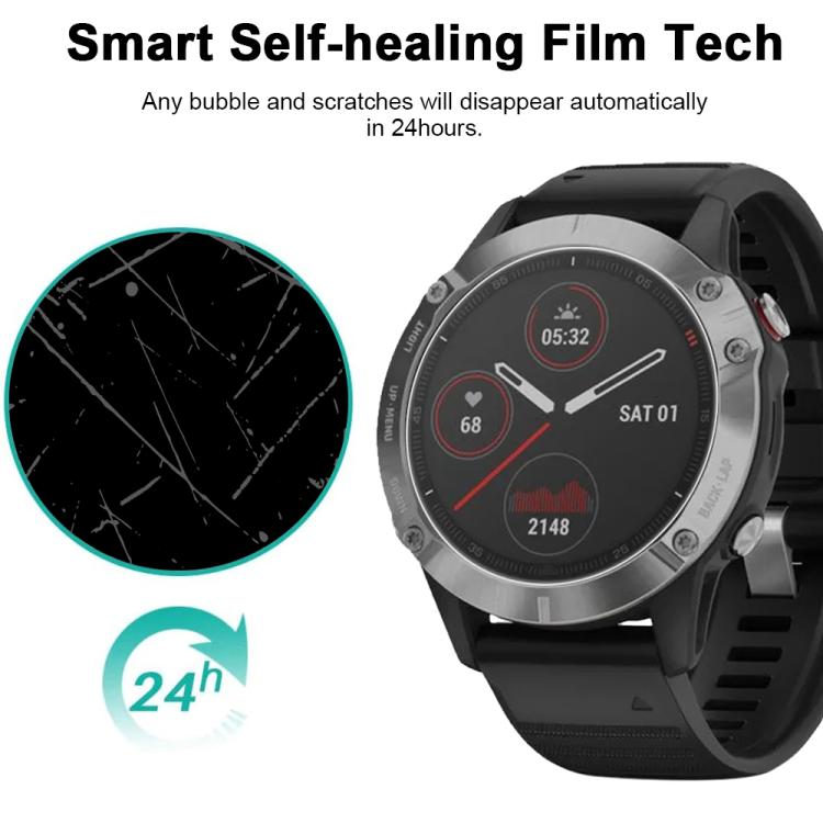 For Garmin Fenix 6 5pcs xDfind Soft Hydrogel Film Full Cover Watch Front Protector