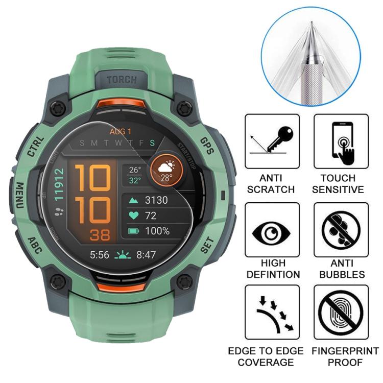 For Garmin Instinct 3 45mm 5pcs xDfind Soft Hydrogel Film Full Cover Watch Front Protector