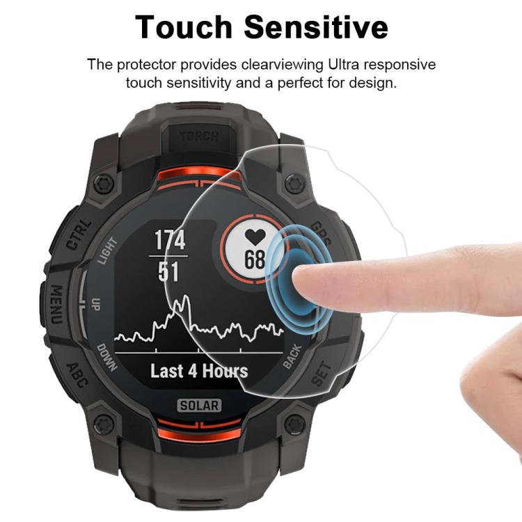 For Garmin Instinct 3 50mm 5pcs xDfind Soft Hydrogel Film Full Cover Watch Front Protector