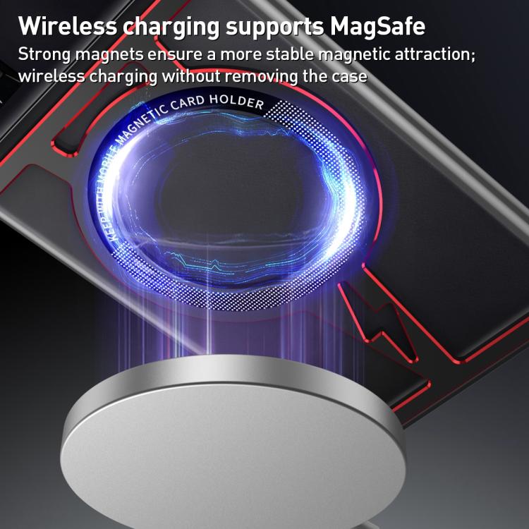 For ZTE nubia Z70 Ultra Hollow Borderless MagSafe Aluminum Alloy Phone Case with Detachable Rotation Holder
