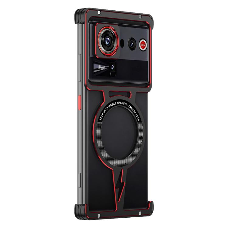 For ZTE nubia Z80 Ultra Hollow Borderless Magnetic MagSafe Aluminum Alloy Phone Case