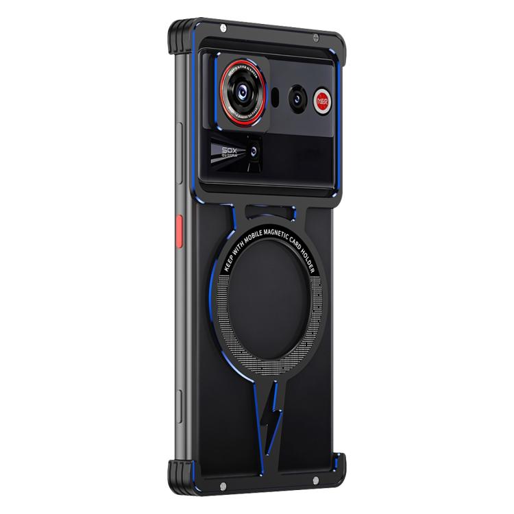 For ZTE nubia Z80 Ultra Hollow Borderless Magnetic MagSafe Aluminum Alloy Phone Case