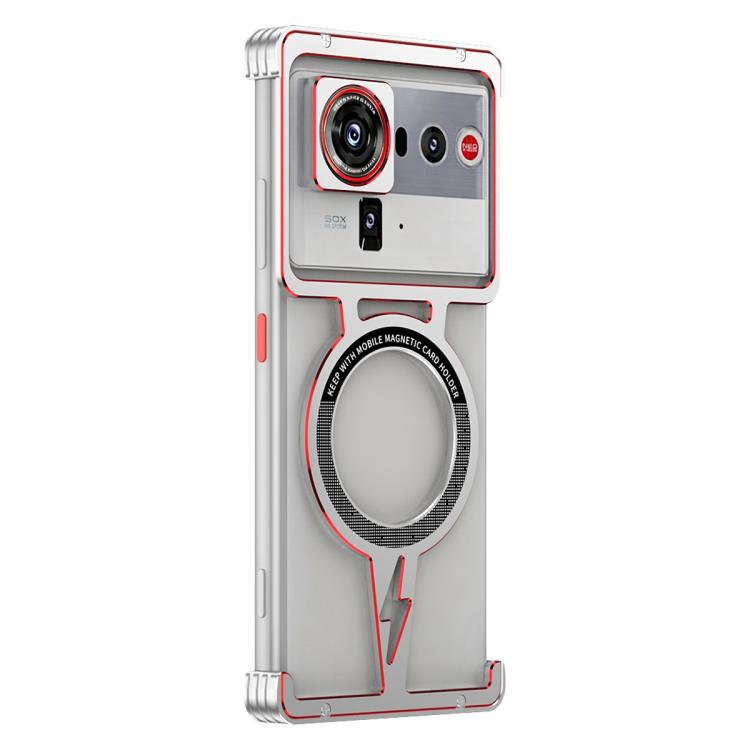 For ZTE nubia Z80 Ultra Hollow Borderless Magnetic MagSafe Aluminum Alloy Phone Case