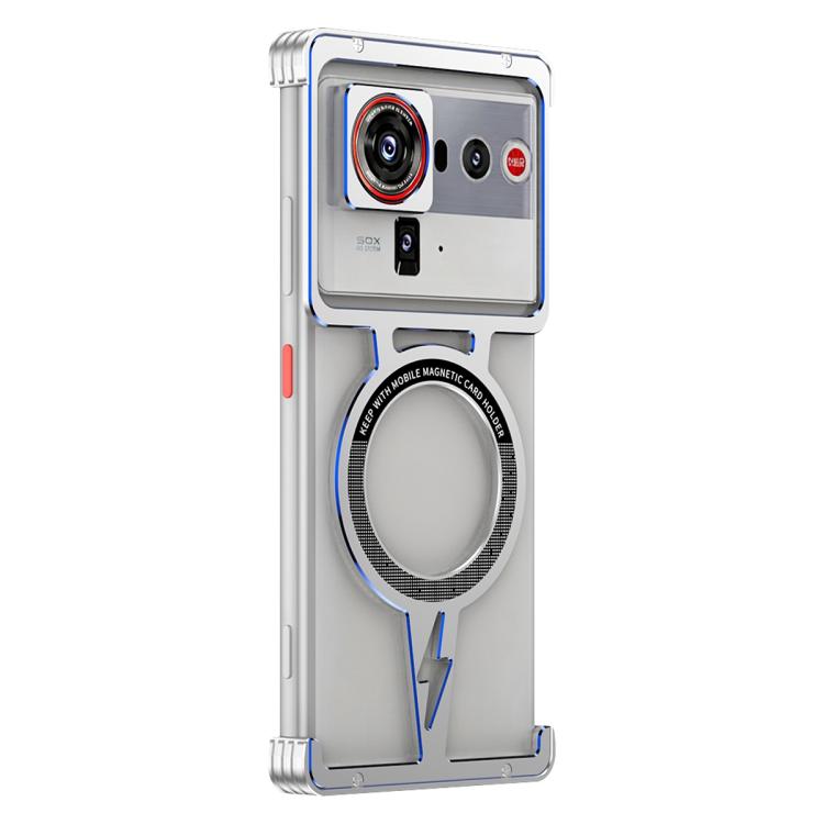For ZTE nubia Z80 Ultra Hollow Borderless Magnetic MagSafe Aluminum Alloy Phone Case