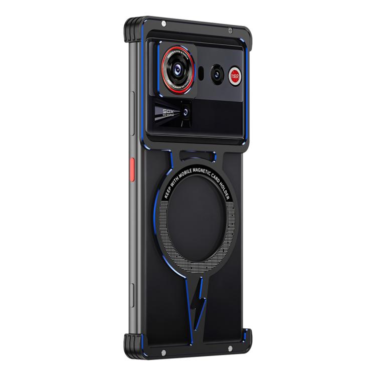 For ZTE nubia Z70 Ultra Hollow Borderless Magnetic MagSafe Aluminum Alloy Phone Case