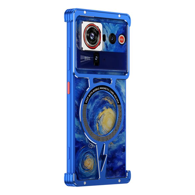For ZTE nubia Z70 Ultra Hollow Borderless Magnetic MagSafe Aluminum Alloy Phone Case