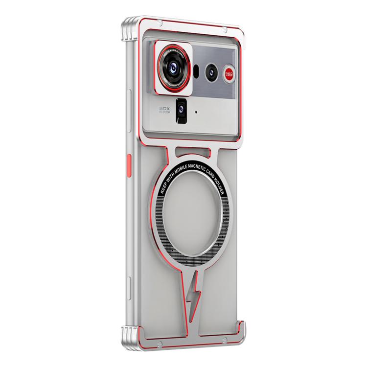 For ZTE nubia Z70 Ultra Hollow Borderless Magnetic MagSafe Aluminum Alloy Phone Case