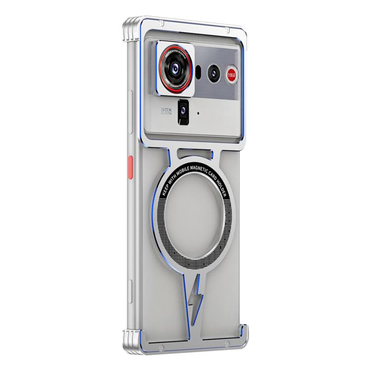 For ZTE nubia Z70 Ultra Hollow Borderless Magnetic MagSafe Aluminum Alloy Phone Case