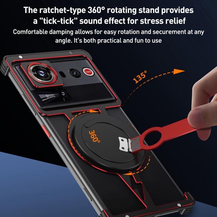 For ZTE nubia Z80 Ultra Hollow Borderless Magnetic MagSafe Aluminum Alloy Phone Case
