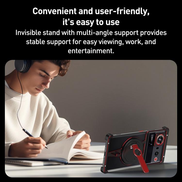 For ZTE nubia Z80 Ultra Hollow Borderless Magnetic MagSafe Aluminum Alloy Phone Case