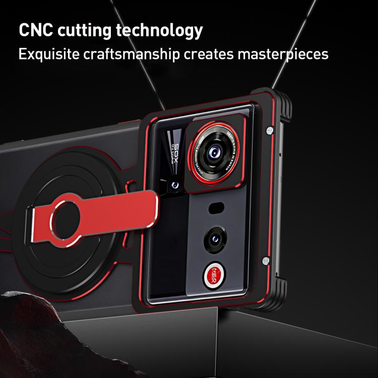 For ZTE nubia Z70 Ultra Hollow Borderless Magnetic MagSafe Aluminum Alloy Phone Case