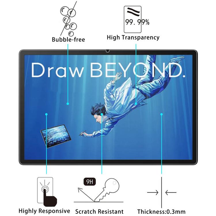 For Wacom MovinkPad Pro 2pcs 9H 0.3mm Explosion-proof Tempered Glass Film