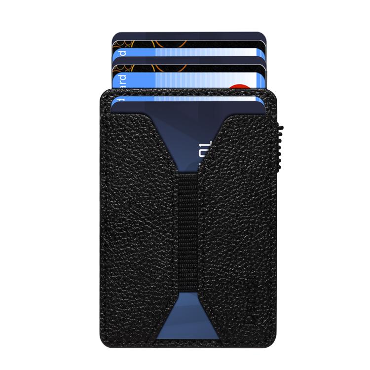 Denior V24 Litchi Texture MagSafe Wallet PU Leather Card Holder Bag