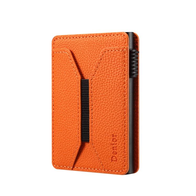 Denior V24 Litchi Texture MagSafe Wallet PU Leather Card Holder Bag