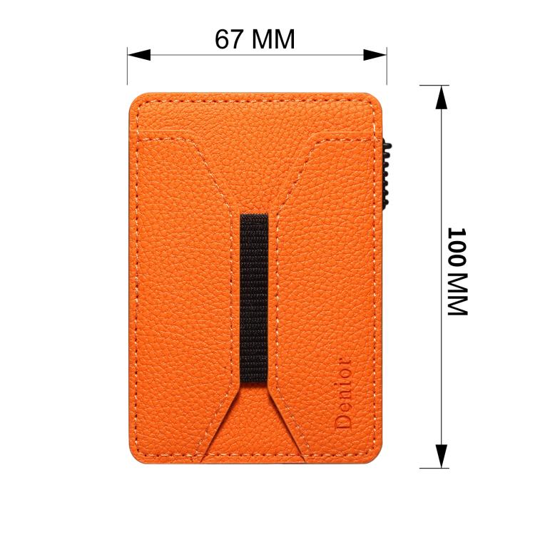 Denior V24 Litchi Texture MagSafe Wallet PU Leather Card Holder Bag