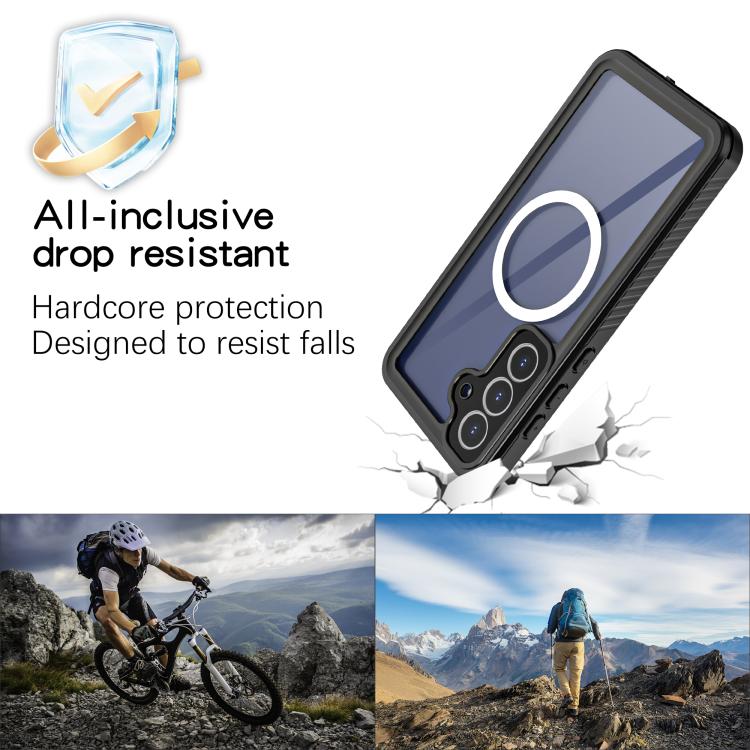 For Samsung Galaxy S25 FE 5G RedPepper MagSafe Shockproof IP68 Waterproof PC Hybrid TPU Phone Case - Black