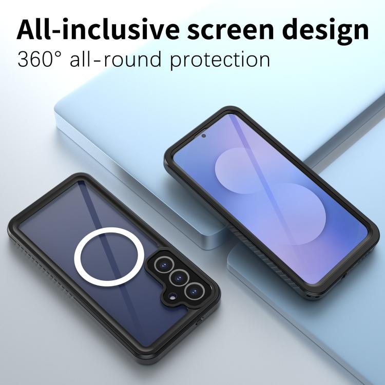 For Samsung Galaxy S25 FE 5G RedPepper MagSafe Shockproof IP68 Waterproof PC Hybrid TPU Phone Case - Black