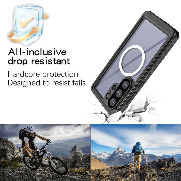 For Samsung Galaxy S26 Ultra 5G RedPepper MagSafe Shockproof IP68 Waterproof PC Hybrid TPU Phone Case - Black