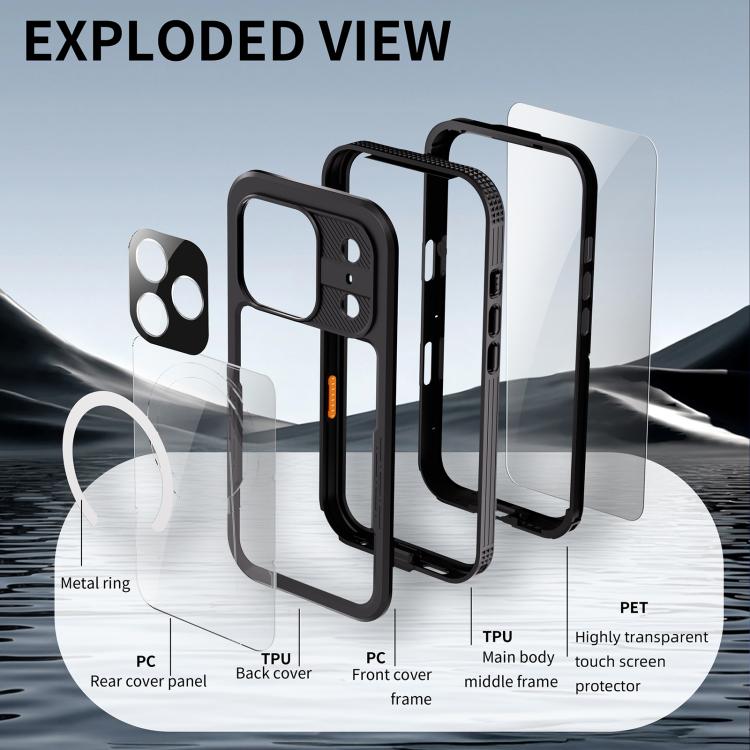 For iPhone 17 Pro Max RedPepper IP68 Waterproof Triple-proof MagSafe Phone Case