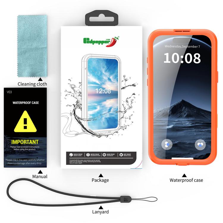 For iPhone 17 Pro Max RedPepper IP68 Waterproof Triple-proof MagSafe Phone Case