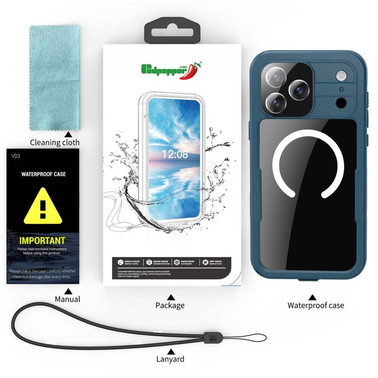 For iPhone 17 Pro Max RedPepper IP68 Waterproof Triple-proof MagSafe Phone Case