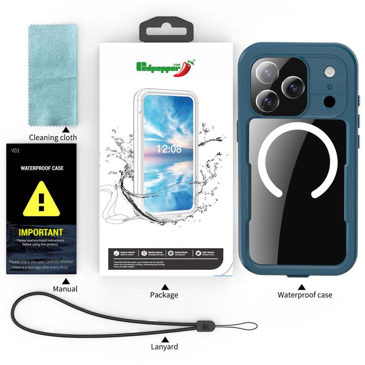 For iPhone 17 Pro RedPepper IP68 Waterproof Triple-proof MagSafe Phone Case