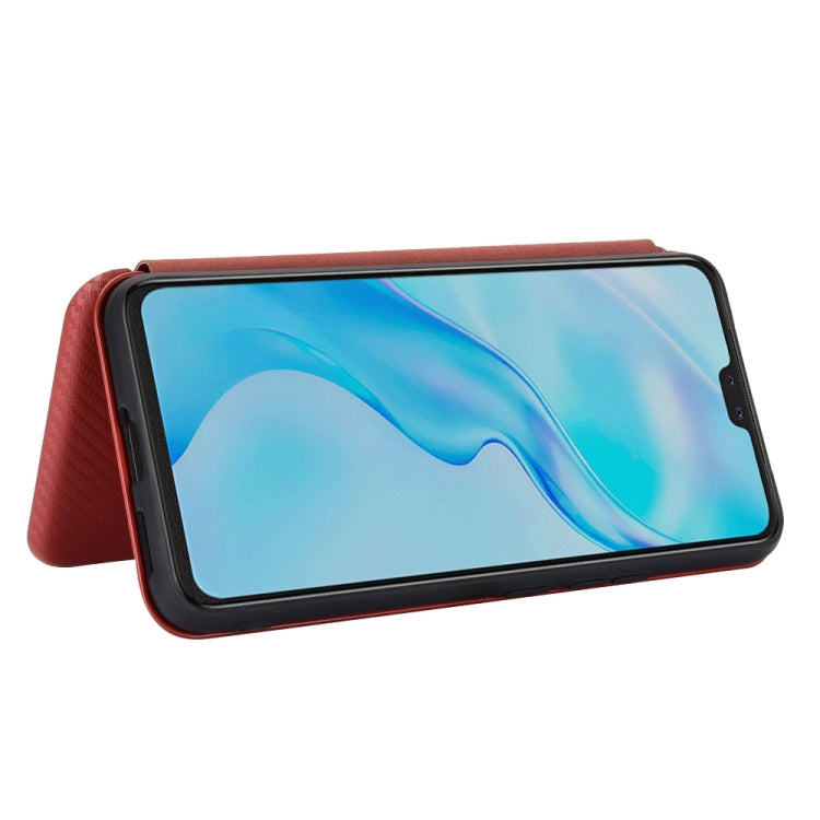For Vivo V20 Pro Carbon Fiber Texture Horizontal Flip TPU + PC + PU Leather Case with Card Slot