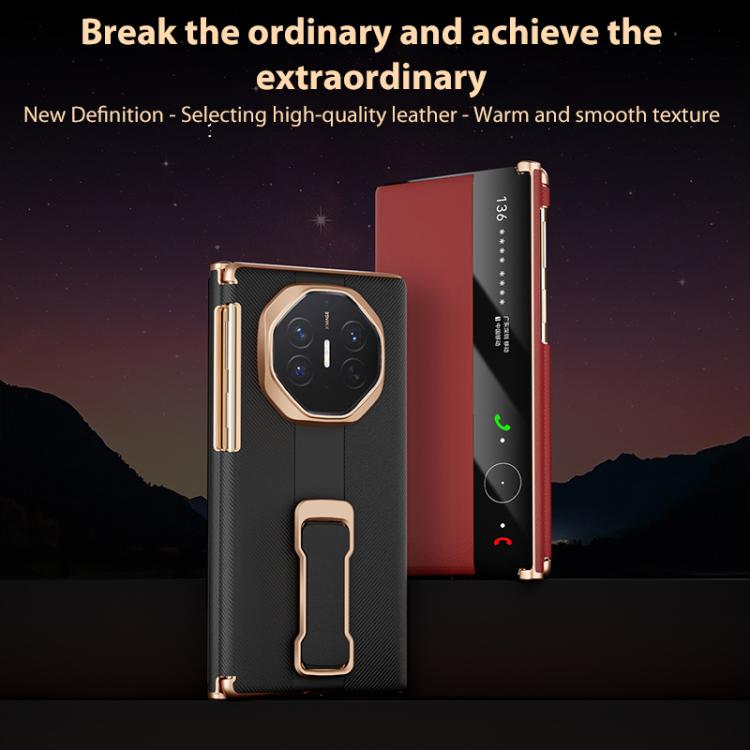 For Huawei Mate XT Ultimate / XTs Ultimate Smart Window Slim Waist Wristband Stand Phone Case