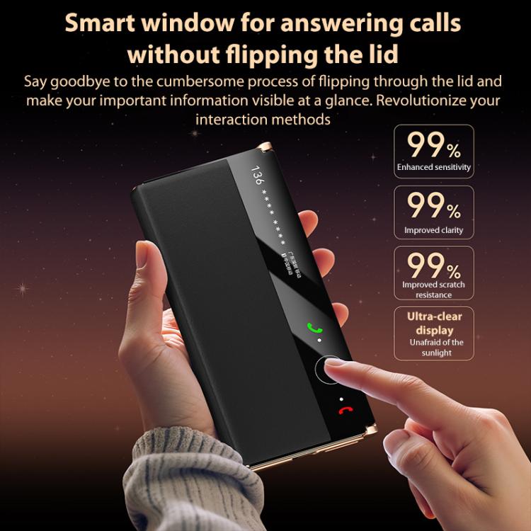 For Huawei Mate XT Ultimate / XTs Ultimate Smart Window Slim Waist Wristband Stand Phone Case