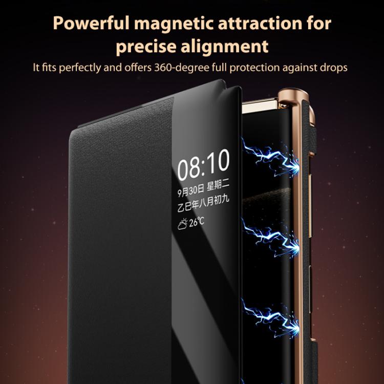 For Huawei Mate XT Ultimate / XTs Ultimate Smart Window Slim Waist Wristband Stand Phone Case