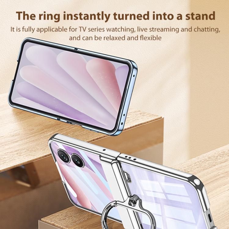 For Honor Magic V Flip 2 GKK Integrated Folding Magnetic Hinge Phantom Phone Case with Oval Ring
