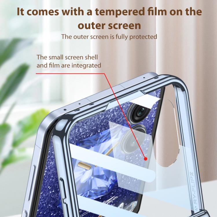 For Honor Magic V Flip 2 GKK Integrated Folding Magnetic Hinge Phantom Phone Case with Oval Ring