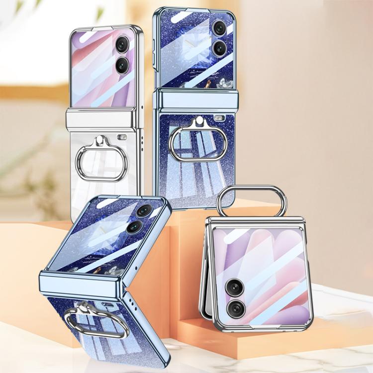 For Honor Magic V Flip 2 GKK Integrated Folding Magnetic Hinge Phantom Phone Case with Oval Ring